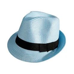 Online DecoWoerner Stroh-Hut Mit Schwarzem Band 30 Cm blau