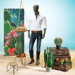 Clearance DecoWoerner Säulen-Kaktus-Kunstpflanze Im Topf, 70 Cm grün