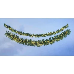 DecoWoerner Tannengirlande Basic Mit LED 270 Cm, 17 Cm Ø grün