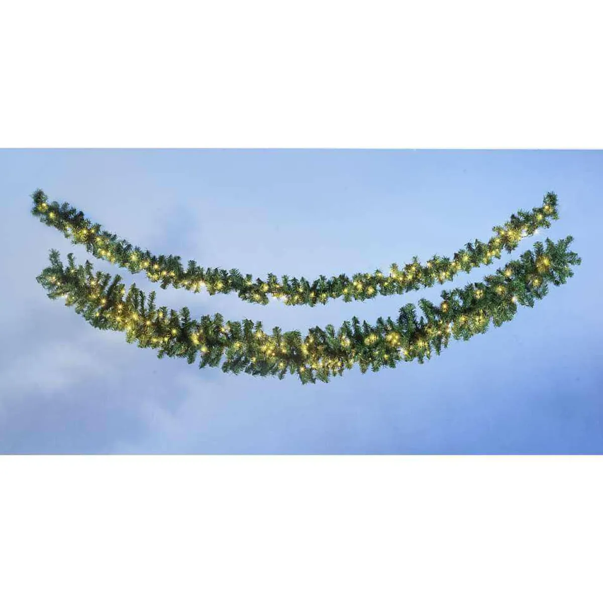 DecoWoerner Tannengirlande Basic Mit LED 270 Cm, 30 Cm Ø grün