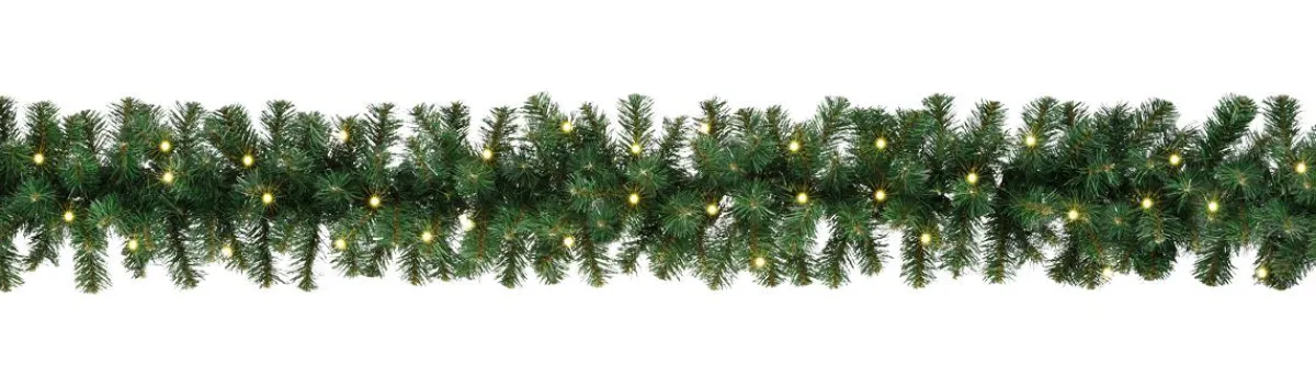 DecoWoerner Tannengirlande Deluxe Mit LED, 270 Cm, 30 Cm Ø grün