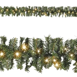 DecoWoerner Tannengirlande Standard Mit LED, 270 Cm, 17 Cm Ø grün