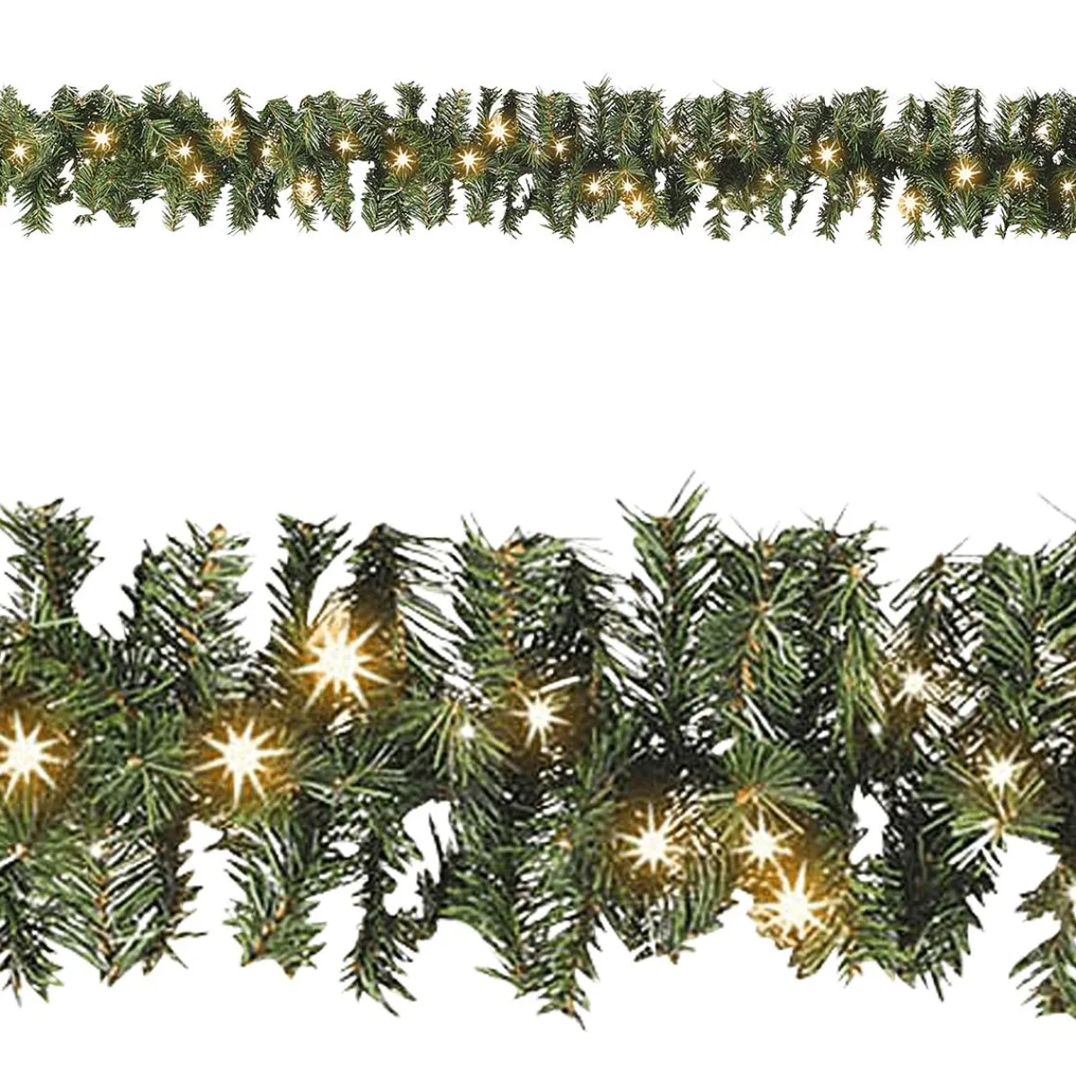 DecoWoerner Tannengirlande Standard Mit LED, 270 Cm, 17 Cm Ø grün