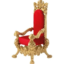Best DecoWoerner Thron "Barock" 190 Cm Hoch, Gold-rot mehrfarbig