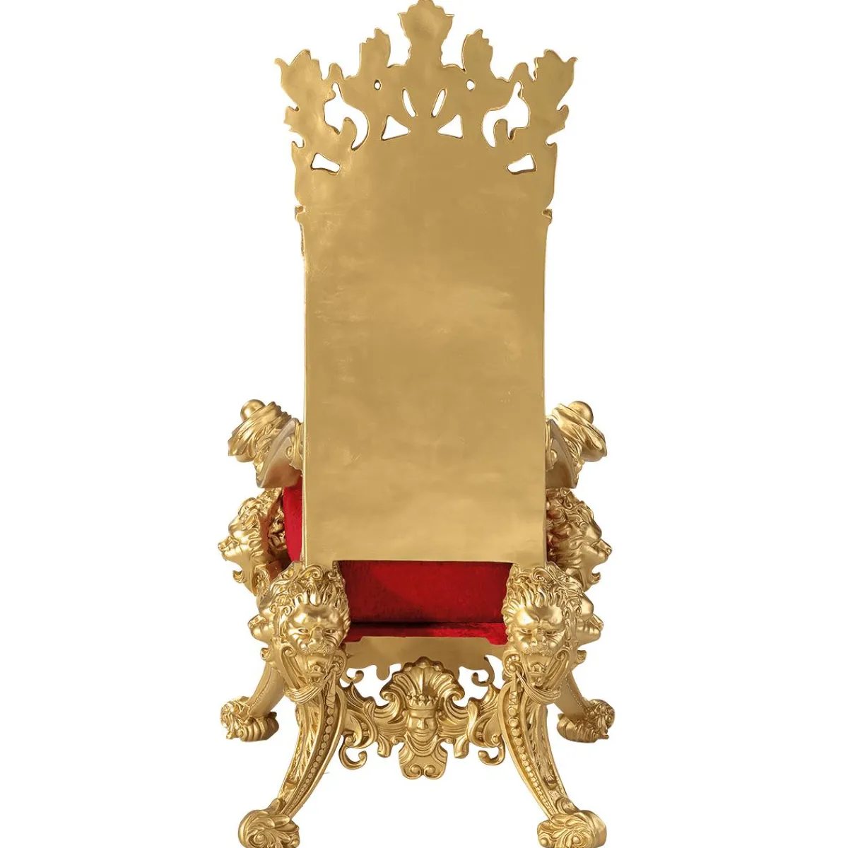 Best DecoWoerner Thron "Barock" 190 Cm Hoch, Gold-rot mehrfarbig