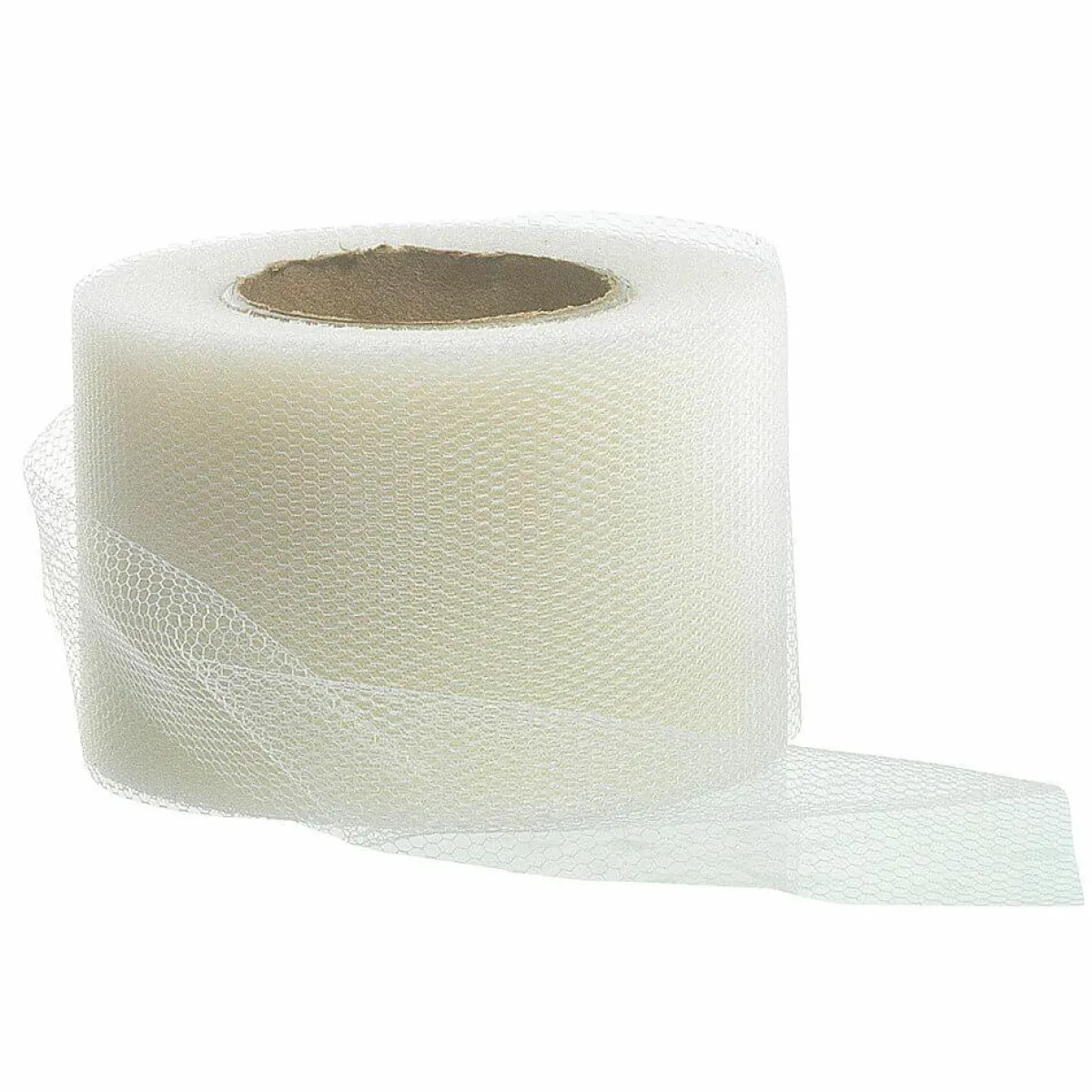 DecoWoerner Tüllband, 50 Mm, 25 M, Creme weiß