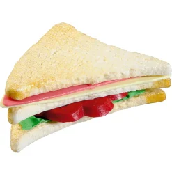 DecoWoerner Toast Sandwich Lebensmittel-Attrappe 14,5 Cm braun