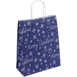 Sale DecoWoerner Tragetasche Christmas Night 50 Stück blau