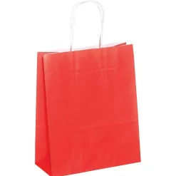 Discount DecoWoerner Tragetasche "Uni", 24 X 18 Cm, 50 Stück rot
