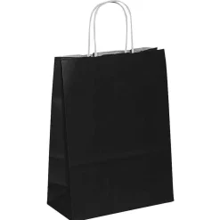 Discount DecoWoerner Tragetasche "Uni", 24 X 18 Cm, 50 Stück schwarz