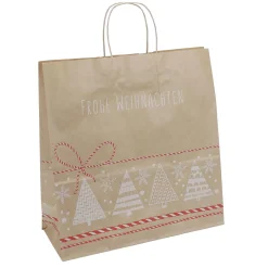 Clearance DecoWoerner Tragetasche Wintertannen 50 Stück braun