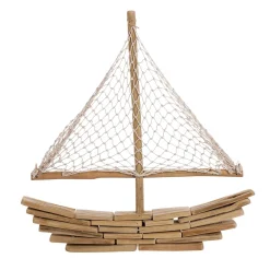 Clearance DecoWoerner Treib-Holz Deko-Segel-Schiff 45 X 44 X 5 Cm braun