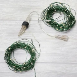 Best DecoWoerner Trennbare XL LED-Draht-Lichterkette Für Außen, 200 LED, 20 M grün