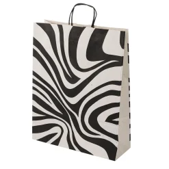Best DecoWoerner Umweltfreundliche Geschenk-Trage-Taschen In Zebra-Muster 50 Stück 12 X 26 X 34 Cm