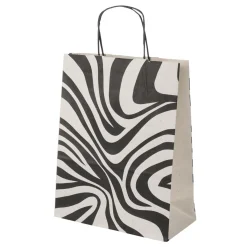 Best DecoWoerner Umweltfreundliche Geschenk-Trage-Taschen In Zebra-Muster 50 Stück 12 X 26 X 34 Cm