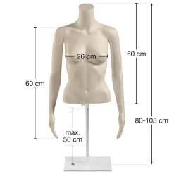 Hot DecoWoerner Umweltfreundlicher PE Damen-Torso, Hautfarbe Beige