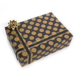 DecoWoerner Umweltfreundliches Geschenkpapier-Rolle Mit enen Punkten 50 Cm X 50 M gold