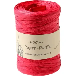 Clearance DecoWoerner Umweltfreundliches Raffia-Band Aus Abbaubarem Material 7 Mm 150 M rot