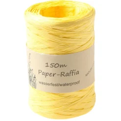 Sale DecoWoerner Umweltfreundliches Raffia-Band Aus Abbaubarem Material 7 Mm 150 M gelb