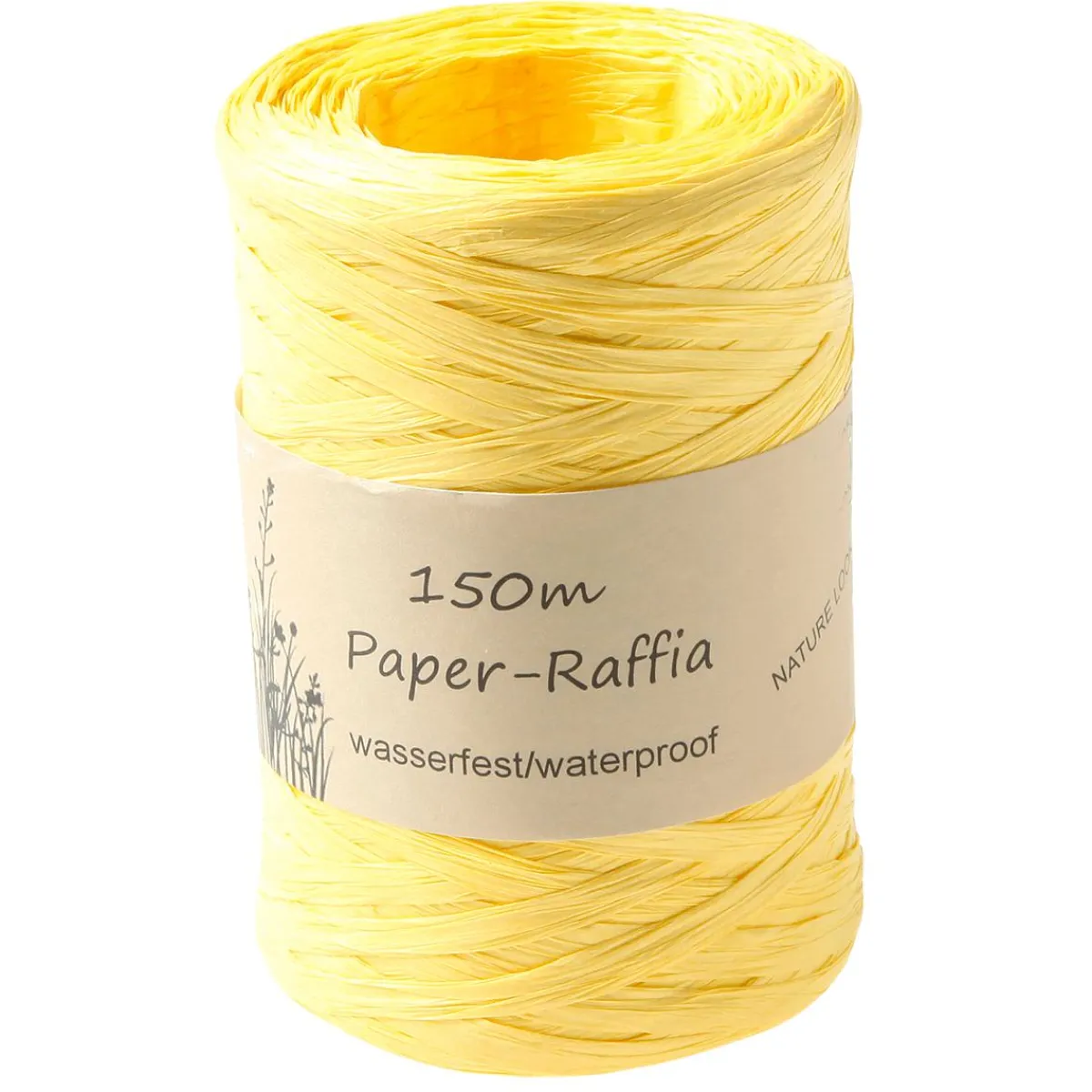 Sale DecoWoerner Umweltfreundliches Raffia-Band Aus Abbaubarem Material 7 Mm 150 M gelb
