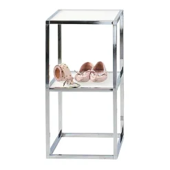 DecoWoerner Verkaufsregal 74 Cm Hoch silber