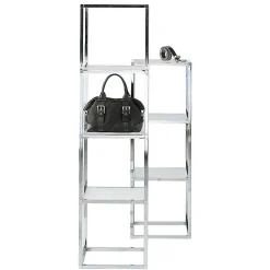 New DecoWoerner Verkaufsregal 146 Cm Hoch silber