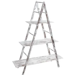 DecoWoerner Vintage Leiter-Regal , 150 Cm Hoch weiß