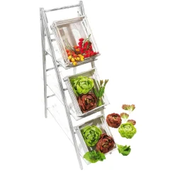 DecoWoerner Vintage Leiter-Regal , 150 Cm Hoch weiß