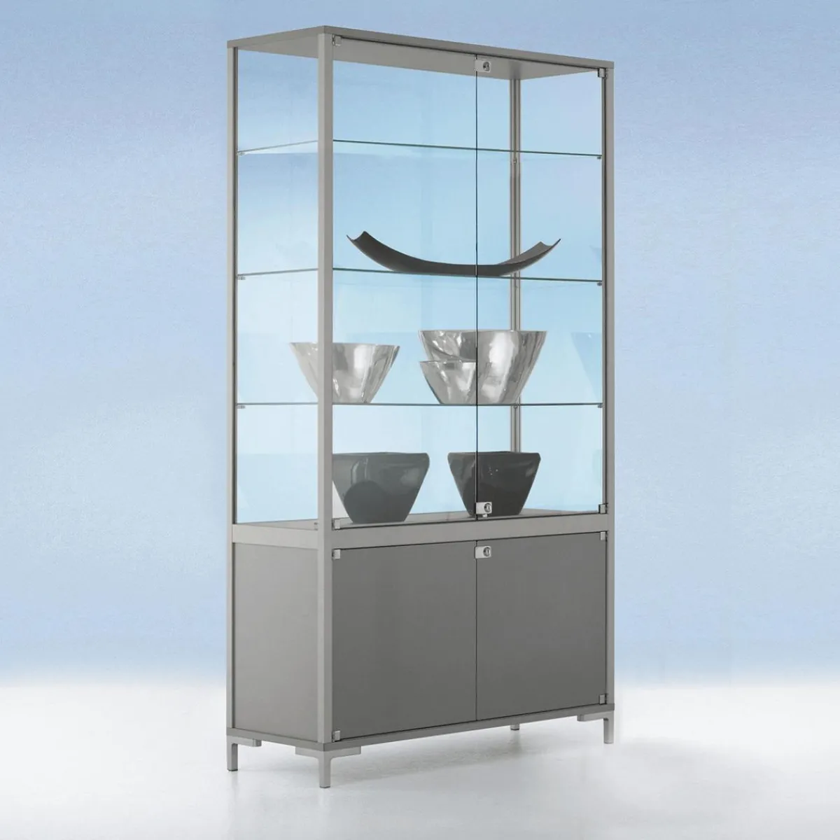 New DecoWoerner Vitrine M. Staufach 186 X 100 X 40 Cm transparent