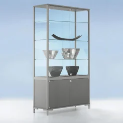 Online DecoWoerner Vitrine Mit Staufach & Licht 186 X 100 Cm transparent