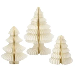 Best DecoWoerner Wabenpapier Deluxe Tannenset 3 Tlg. weiß