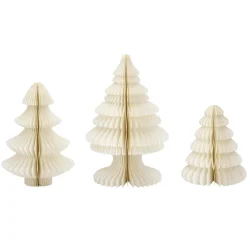 Best DecoWoerner Wabenpapier Deluxe Tannenset 3 Tlg. weiß