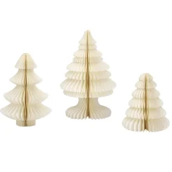 Best DecoWoerner Wabenpapier Deluxe Tannenset 3 Tlg. weiß