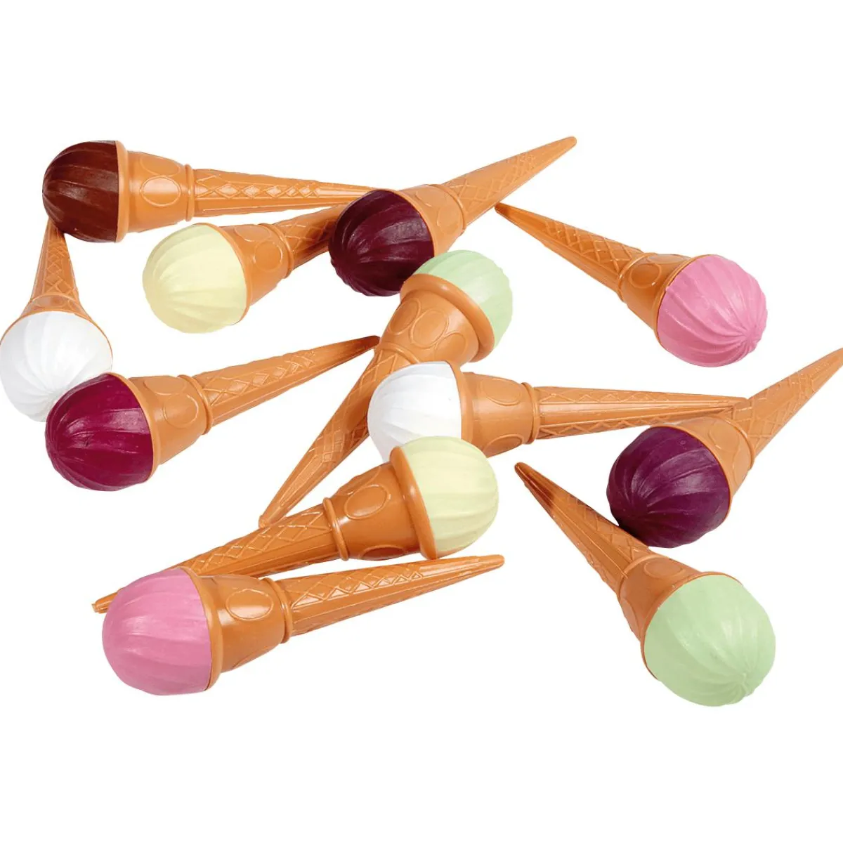 Discount DecoWoerner Waffeleis Bunt Gemischt Lebensmittel-Attrappe, 12 Stück mehrfarbig