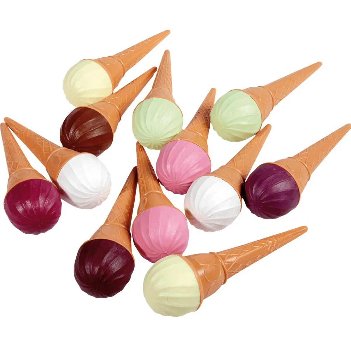 Discount DecoWoerner Waffeleis Bunt Gemischt Lebensmittel-Attrappe, 12 Stück mehrfarbig