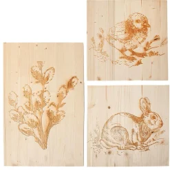 Clearance DecoWoerner Wandbild-Set Brandmalerei Beige