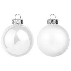 Hot DecoWoerner e Weihnachtskugeln Aus Glas 6 Cm Ø – 20 Stück weiß