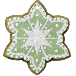 Clearance DecoWoerner Weihnachtsanhänger Lebkuchen Stern 14 Cm Ø 4 Stück grün