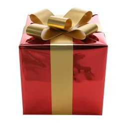 Discount DecoWoerner Weihnachtsgeschenk 20 Cm Mit Goldener Schleife rot