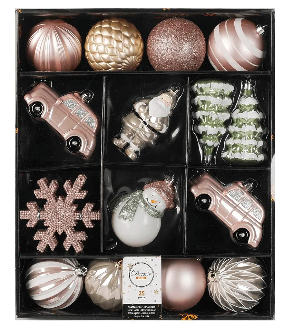 Clearance DecoWoerner Weihnachtshänger-Mix Box 25 Stück 6 Cm Ø rosa