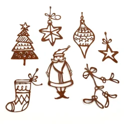 Clearance DecoWoerner Weihnachtshänger-Set, Rost-Oberfläche 7 Stück braun