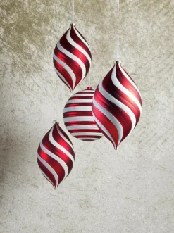 Sale DecoWoerner Weihnachtskugel 20 Cm Gestreift mehrfarbig
