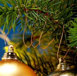 Clearance DecoWoerner Weihnachtskugel Aufhänger Kupfer, 100 Stück braun