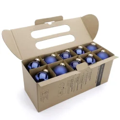 Online DecoWoerner Weihnachtskugel Aus Glas Mit 3 Verschiedenen Oberflächen Dunkel blau