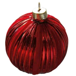 DecoWoerner Weihnachtskugel Velvet , 8 Cm, 2 Stück rot