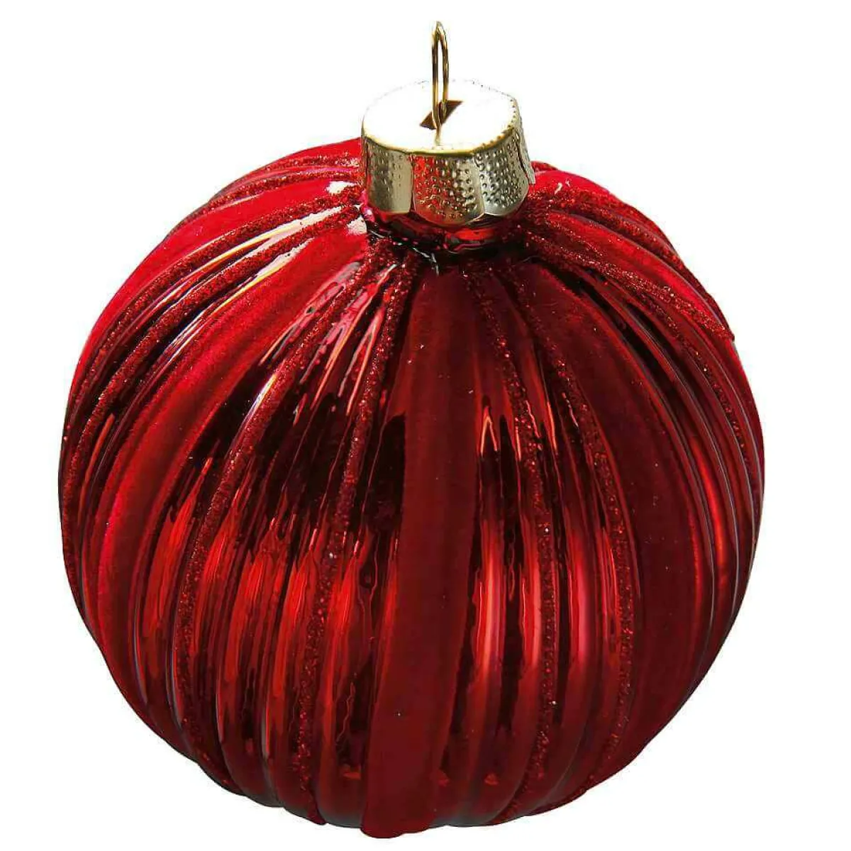 DecoWoerner Weihnachtskugel Velvet , 8 Cm, 2 Stück rot