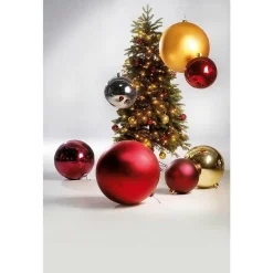 Best DecoWoerner Weihnachtskugel XXL Glänzend, 30 Cm silber