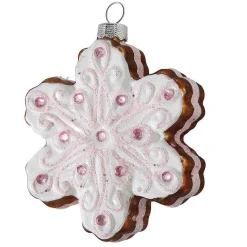 Hot DecoWoerner Weihnachtskugelhänger "Schneeflocke" 9,5 Cm weiß