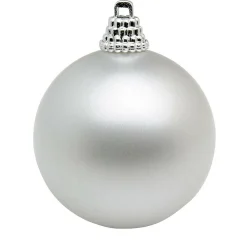 New DecoWoerner Weihnachtskugeln Perlmutt Matt, 10cm-6Stück weiß
