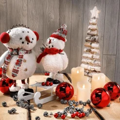 Clearance DecoWoerner Weihnachtskugeln Glänzend Schwer Entflammbarem 6 Cm 24 Stück rot
